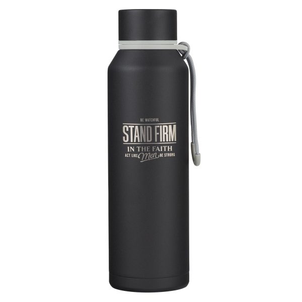 Stand Firm Black Stainless Steel Water Bottle - Image 3