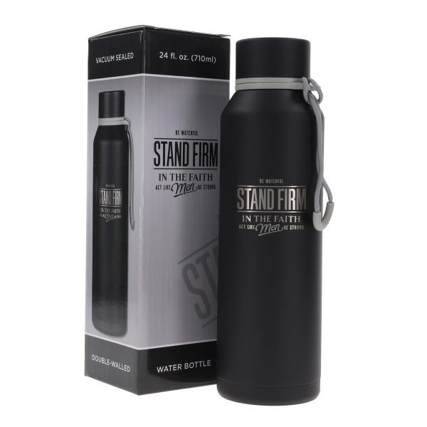 Stand Firm Black Stainless Steel Water Bottle - Image 2