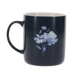 Grace Floral Navy Blue Ceramic Mug - Image 2