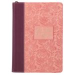 Be Still and Know Pink and Burgundy Faux Leather Journal - Image 2