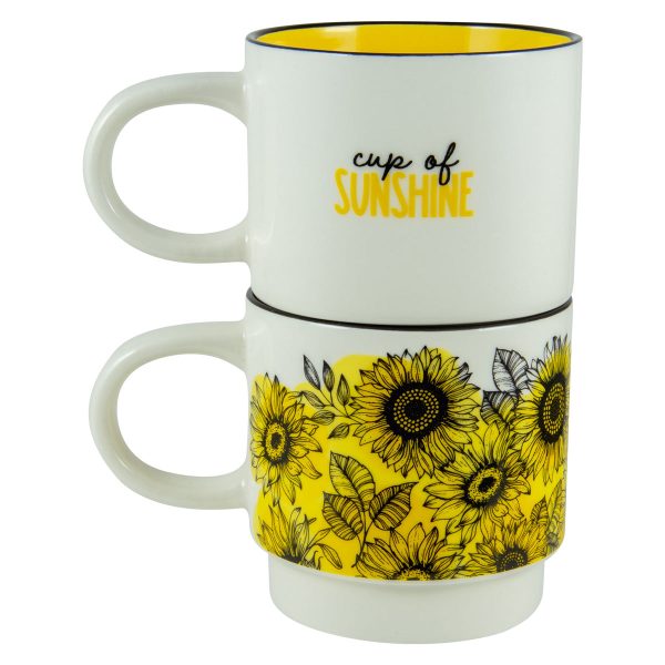 Cup Of Sunshine Stackable Two Piece Ceramic Mug Set - Image 4