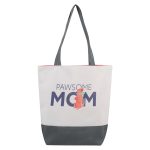 Pawsome Mom White & Grey Dog Canvas Tote Bag - Image 4