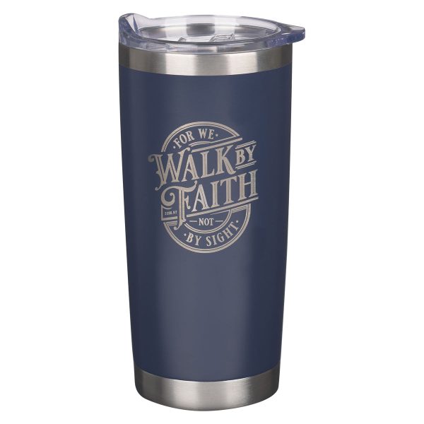 For We Walk By Faith Not By Sight Stainless Steel Travel Mug - Image 2