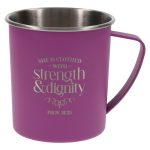 She Is Clothed with Strength and Dignity Stainless Steel Camp Style Mug - Image 3
