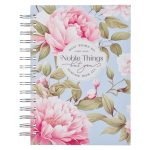 Many Women Do Noble Things but You Surpass Them All Pink Peony Large Hardcover Wirebound Journal - Image 2