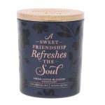 A Sweet Friendship Refreshes the Soul Lotus Blossom Scented Candle with Bamboo Lid - Image 5