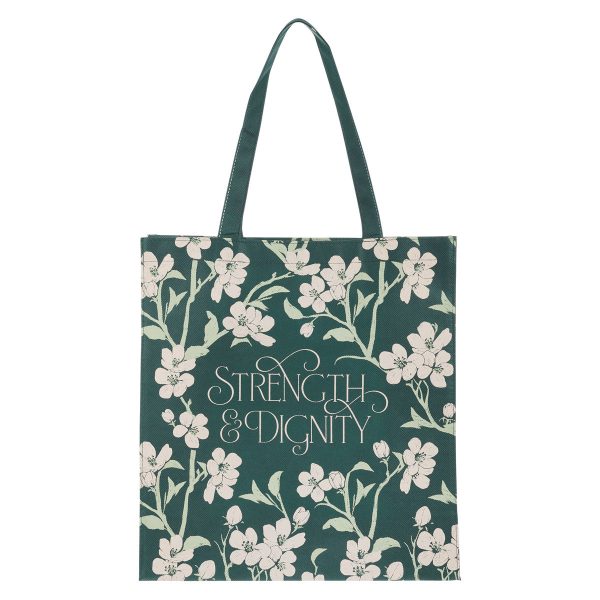 Strength and Dignity Green Non-Woven Tote Bag - Image 3