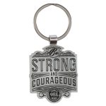 Strong and Courageous Metal Key Ring - Image 3