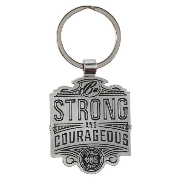 Strong and Courageous Metal Key Ring - Image 3