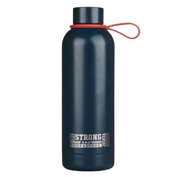 Be Strong & Courageous Navy Blue Stainless Steel Water Bottle with Decorative Sticker Sheet - Image 11
