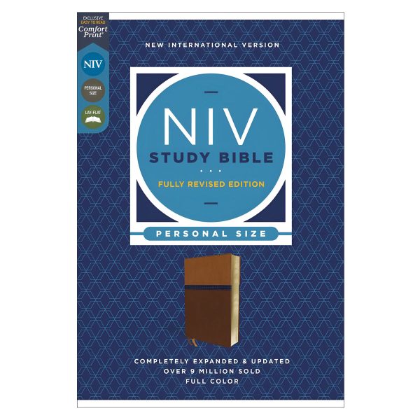 NIV Brown and Blue Imitation Leather Fully Revised Personal Size Study Bible Comfort Print - Image 3