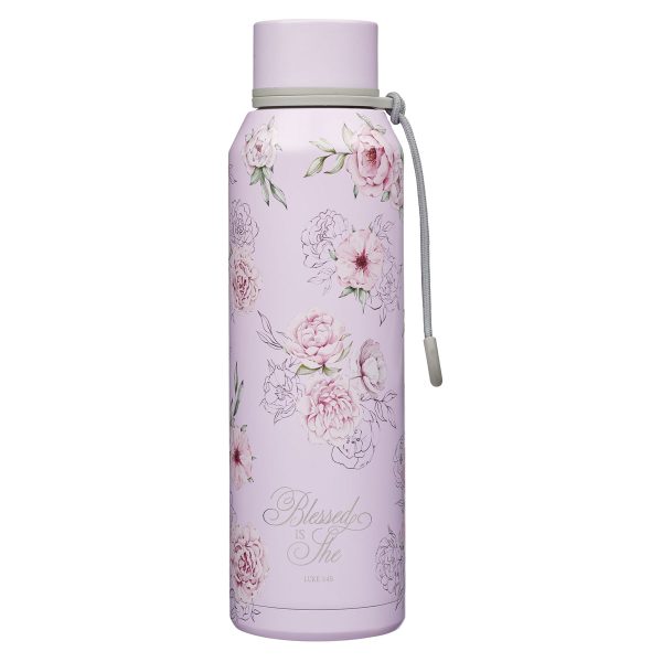 Blessed Is She Purple Stainless Steel Water Bottle - Image 10