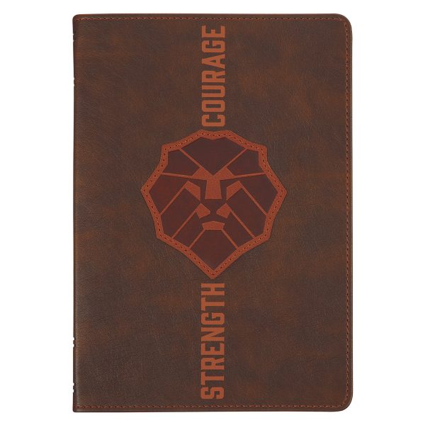 Strength and Courage Brown Lion Faux Leather Journal - Image 5