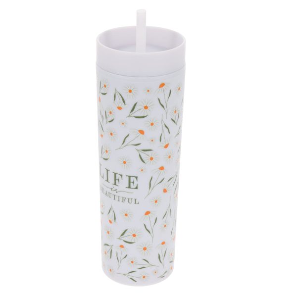 Life Is Beautiful Plastic Tumbler With Straw - Image 12