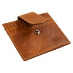 Genuine African Leather Light Brown Wallet With Clip Closure - Image 16
