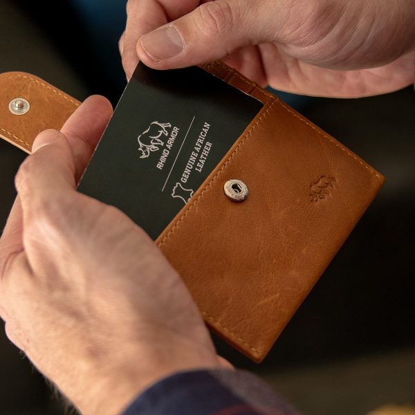 Genuine African Leather Light Brown Wallet With Clip Closure - Image 17