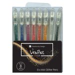 Veritas Eight Piece Mini Glitter Gel Pen Set - Image 3