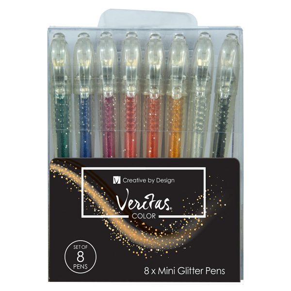 Veritas Eight Piece Mini Glitter Gel Pen Set - Image 3