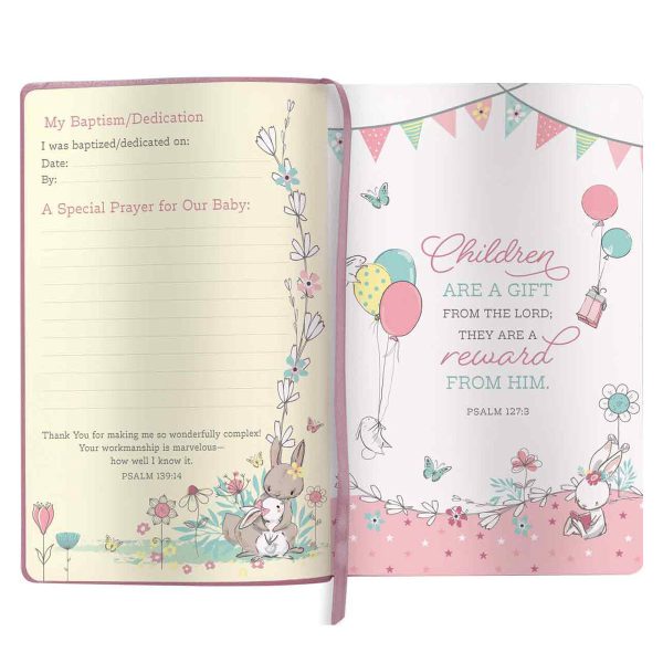 NLT Pink Deer Flexcover Faux Leather Baby Bible for Girls - Image 10