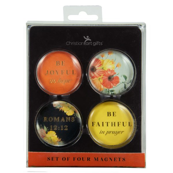 Be Joyful In Hope, Be Faithful In Prayer Glass Magnetic Set Of 4 - Romans 12:12 - Image 6
