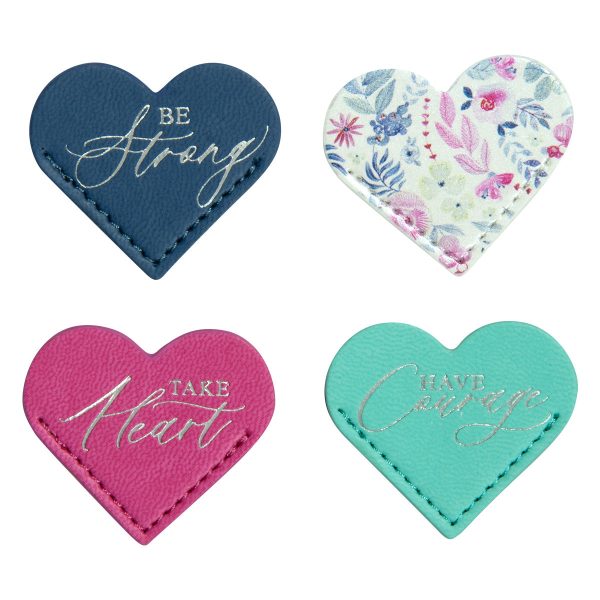 Take Courage Four Piece Corner Heart Faux Leather Bookmark - Image 7
