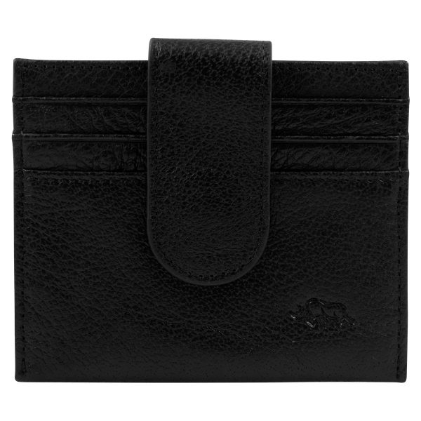 Genuine African Leather Gloss Black Wallet With Clip Closure - Image 12