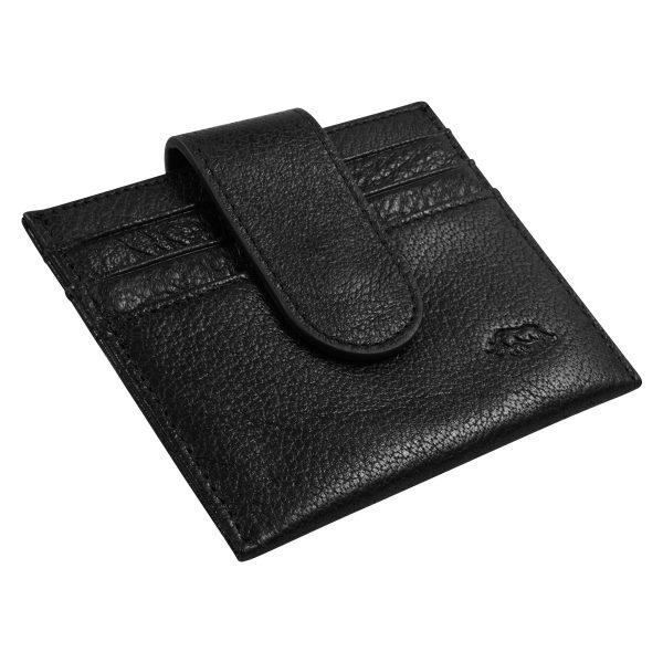 Genuine African Leather Gloss Black Wallet With Clip Closure - Image 14
