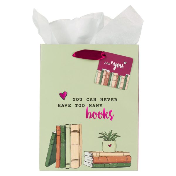You Can Never Have Too Many Books Medium Gift Bag With Gift Tag - Image 7