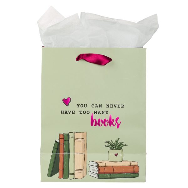 You Can Never Have Too Many Books Medium Gift Bag With Gift Tag - Image 8