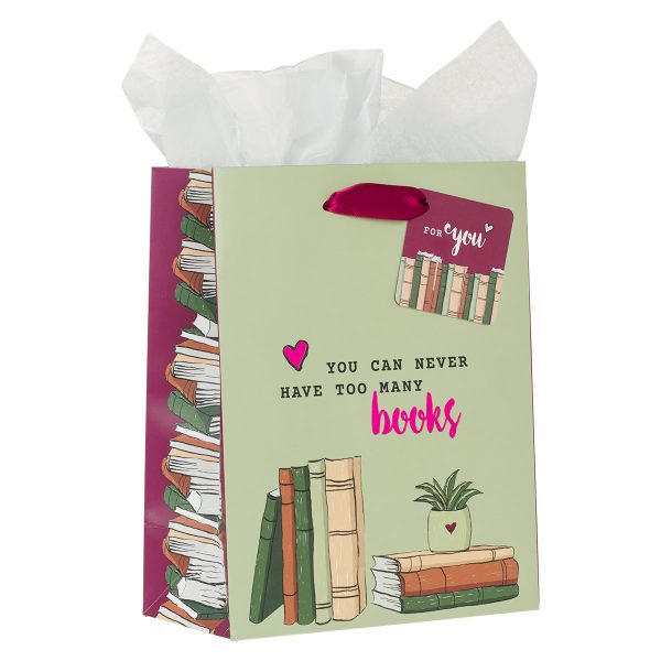 You Can Never Have Too Many Books Medium Gift Bag With Gift Tag - Image 9