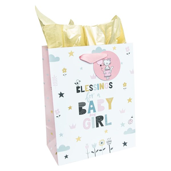 Blessings For A Baby Girl Medium Gift Bag With Gift Tag - Image 9