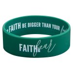Faith Over Fear Green Silicone Wristband - Image 3