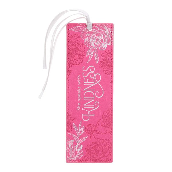 She Speaks with Kindness Faux Leather Bookmark - Image 1