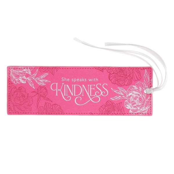 She Speaks with Kindness Faux Leather Bookmark - Image 3