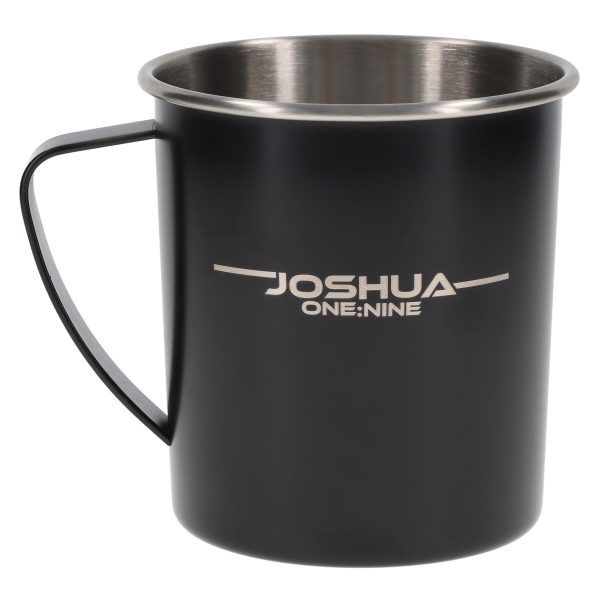 Be Strong and Courageous Black Stainless Steel Camp Style Mug - Image 6