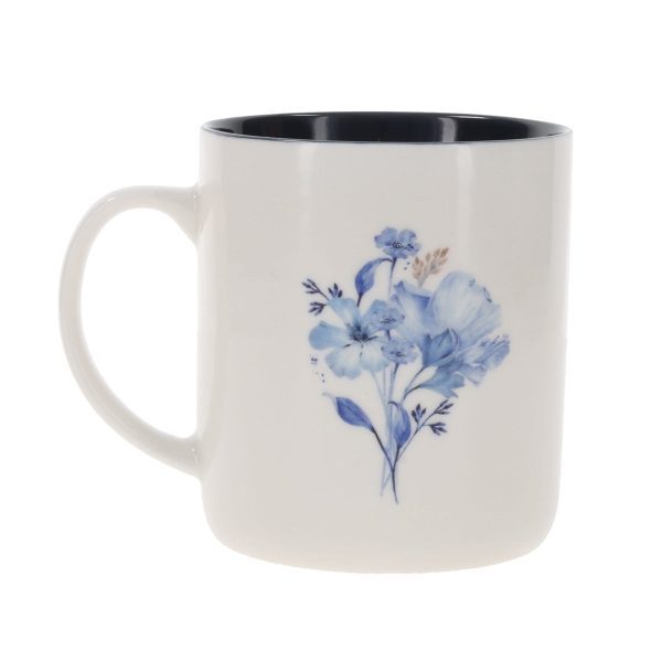 Love Floral Ceramic Mug with Navy Blue Interior - Image 6