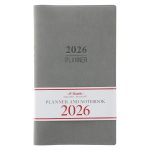 2026 Diary - 18-Month Planner and Notebook - Grey - Imitation Leather - Image 3