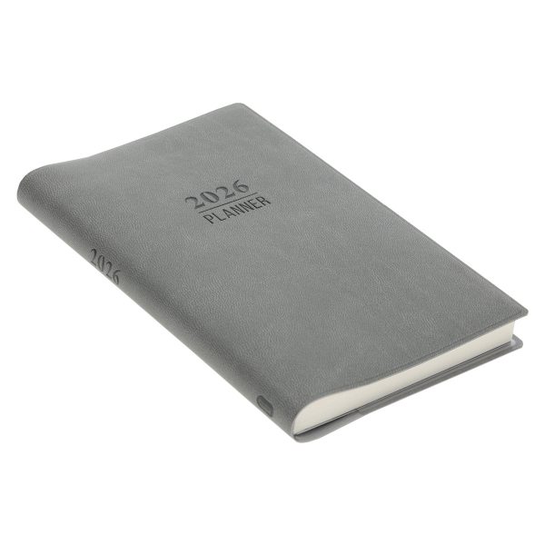 2026 Diary - 18-Month Planner and Notebook - Grey - Imitation Leather - Image 4
