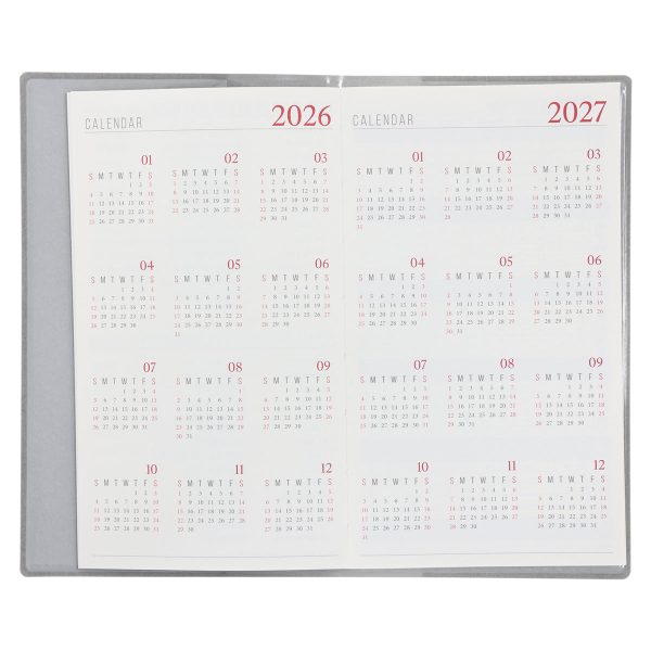 2026 Diary - 18-Month Planner and Notebook - Grey - Imitation Leather - Image 5
