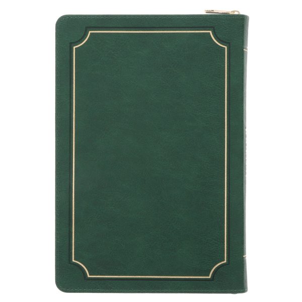 We Are More than Conquerors Through Him Who Loved Us Green Faux Leather Journal with Zipped Closure - Image 6