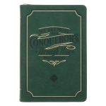 We Are More than Conquerors Through Him Who Loved Us Green Faux Leather Journal with Zipped Closure - Image 5
