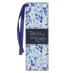 Trust in the Lord Blue Floral Faux Leather Bookmark - Image 5