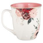 Blessed Mom Pink Floral Ceramic Mug with Pink Interior - Image 10