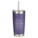 Many Women Do Noble Things But You Surpass Them All Stainless Steel Travel Mug with Straw - Image 6