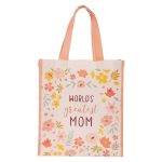 World's Greatest Mom Floral Non-Woven Tote Bag - Image 3