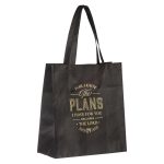 For I Know the Plans I Have for You Declares the Lord Black Non-Woven Tote Bag - Image 6