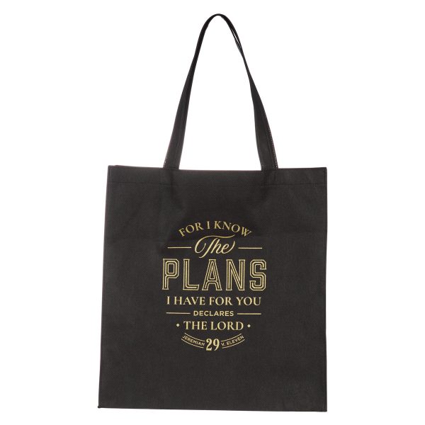 For I Know the Plans I Have for You Declares the Lord Black Non-Woven Tote Bag - Image 5