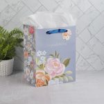 Congratulations Blue Floral Portrait Gift Bag with Gift Tag - Image 6