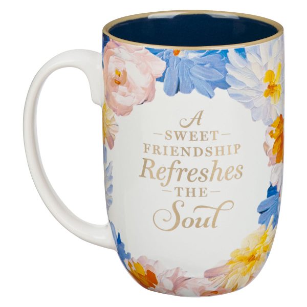 A Sweet Friendship Refreshes the Soul Painted Floral Ceramic Mug - Image 6