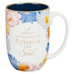 A Sweet Friendship Refreshes the Soul Painted Floral Ceramic Mug - Image 5